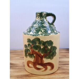 Alpine 2010 Roseville Ohio Jug Farm Apple Tree‎ Design green Spongeware 8" 884#